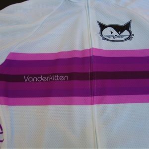 Like new Vanderkitten cycling jersey Size L race cut white purple